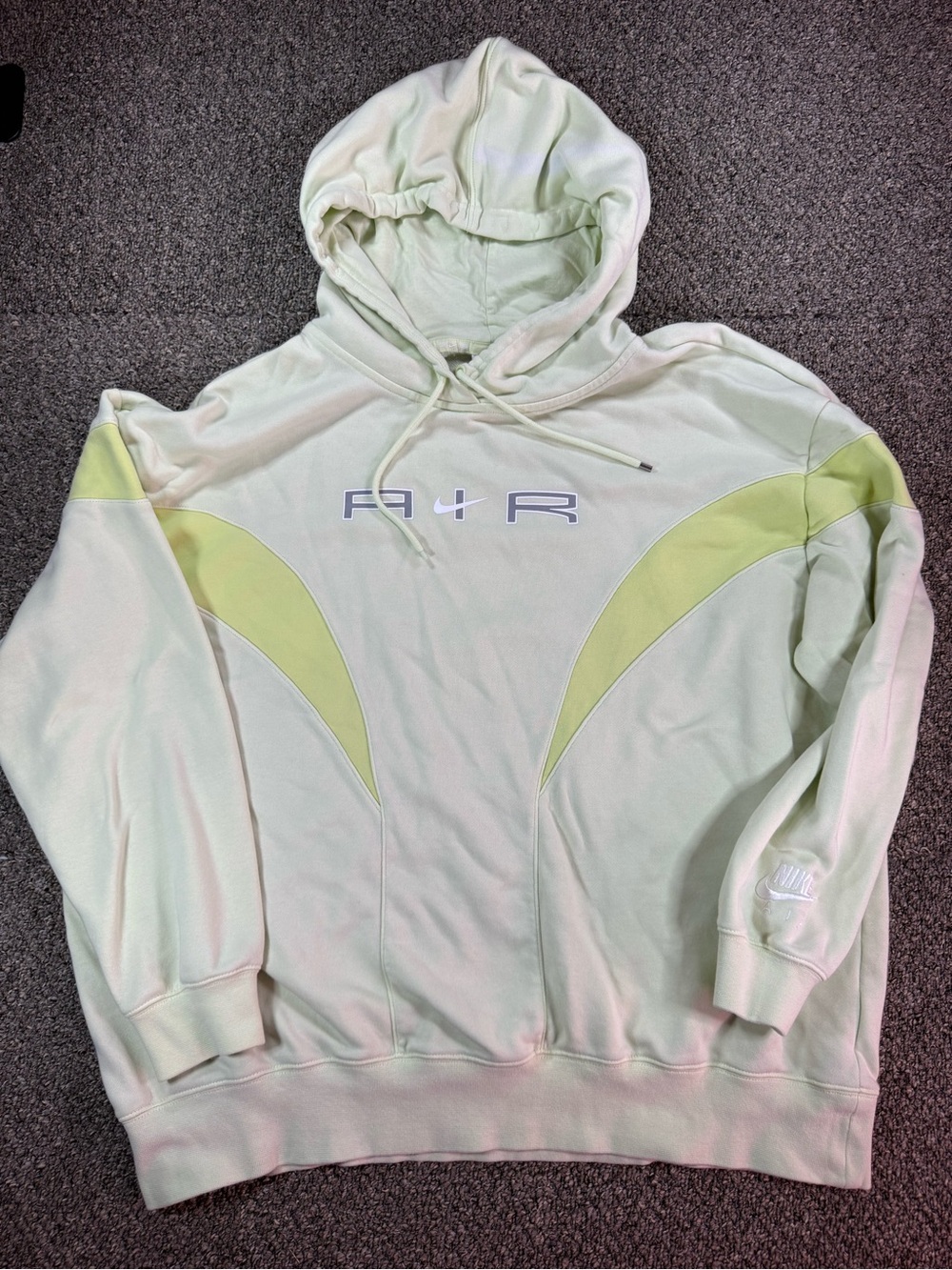 Nike Light Green Crewneck Hoodie with Chartreuse Accents